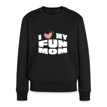 I Love Heart My Fun Mom For Son Daughter - Women's Premium Organic Jumper - black - Front - Julia (174cm)