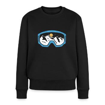 Skibrille Ski Skifahren Skiurlaub Geschenk Berge - Frauen Premium Bio Pullover - Schwarz - Vorne - Julia (174cm)