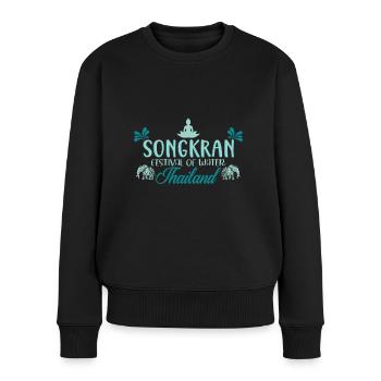 SongKran Festival Des Wassers Thailand - Frauen Premium Bio Pullover - Schwarz - Vorne - Julia (174cm)