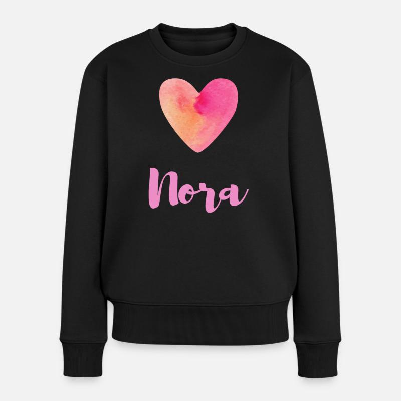Nora Rosa Herz Mädchen Feminine Ästhetik Tee - Frauen Premium Bio Pullover - Schwarz