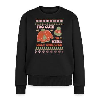 Hässlicher Weihnachtspullover - Frauen Premium Bio Pullover - Schwarz - Vorne - Julia (174cm)