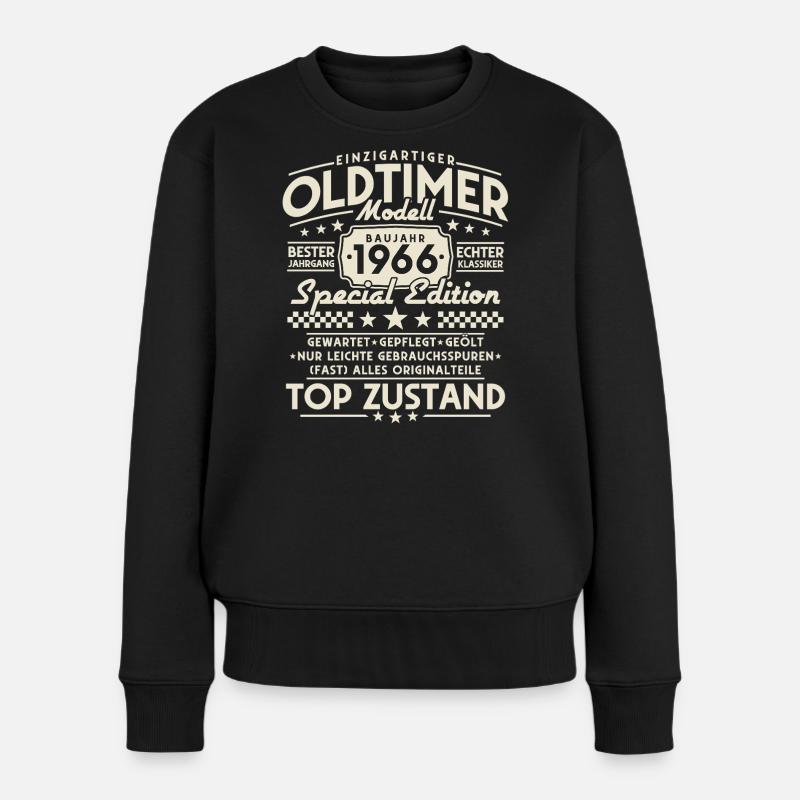 Oldtimer 1966 Jahrgang Vintage Retro Geburtstag - Frauen Premium Bio Pullover - Schwarz
