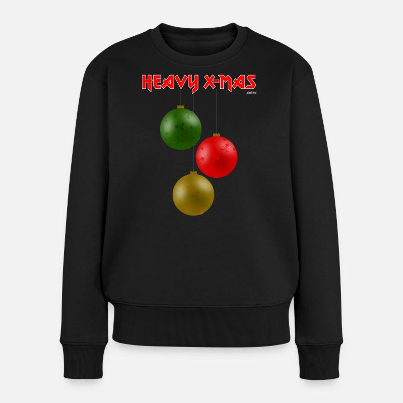HEAVY X-MAS, traditionell - Frauen Premium Bio Pullover - Schwarz