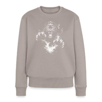 Schwarze Panther - Frauen Premium Bio Pullover - Taupe - Vorne - Julia (174cm)