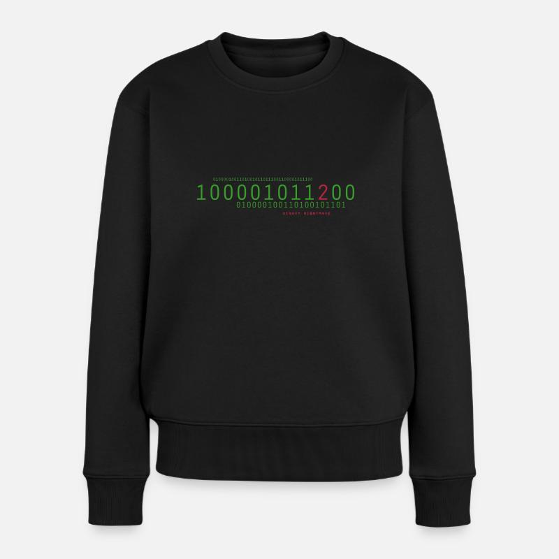 binary nightmare - Frauen Premium Bio Pullover - Schwarz
