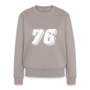 76 number symbol - Women's Premium Organic Jumper - taupe - Front - Julia (174cm)