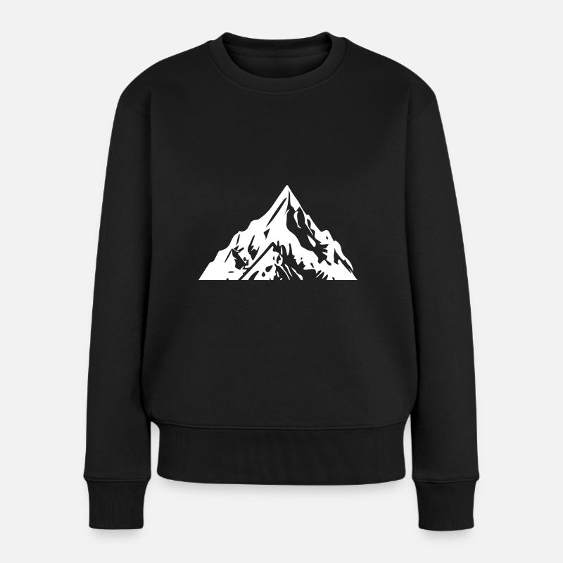 Berg Symbol Landschaft - Frauen Premium Bio Pullover - Schwarz