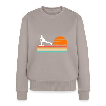 Scooter Sonnenuntergang - Frauen Premium Bio Pullover - Taupe - Vorne - Julia (174cm)