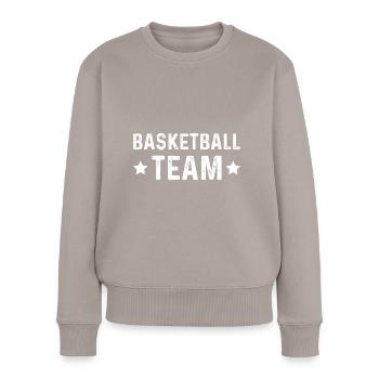 Équipe de basket-ball - Pull Premium bio Femme - taupe - Devant - Julia (174cm)