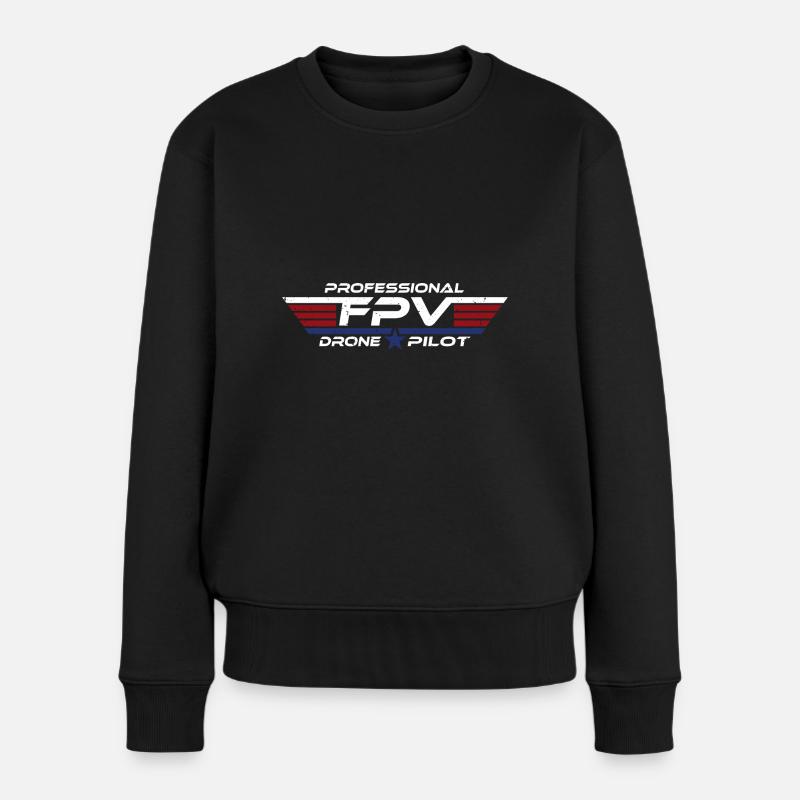 FPV Drone Drone Pilote de drone Pilote de drone Pilote de drone - Pull Premium bio Femme - noir