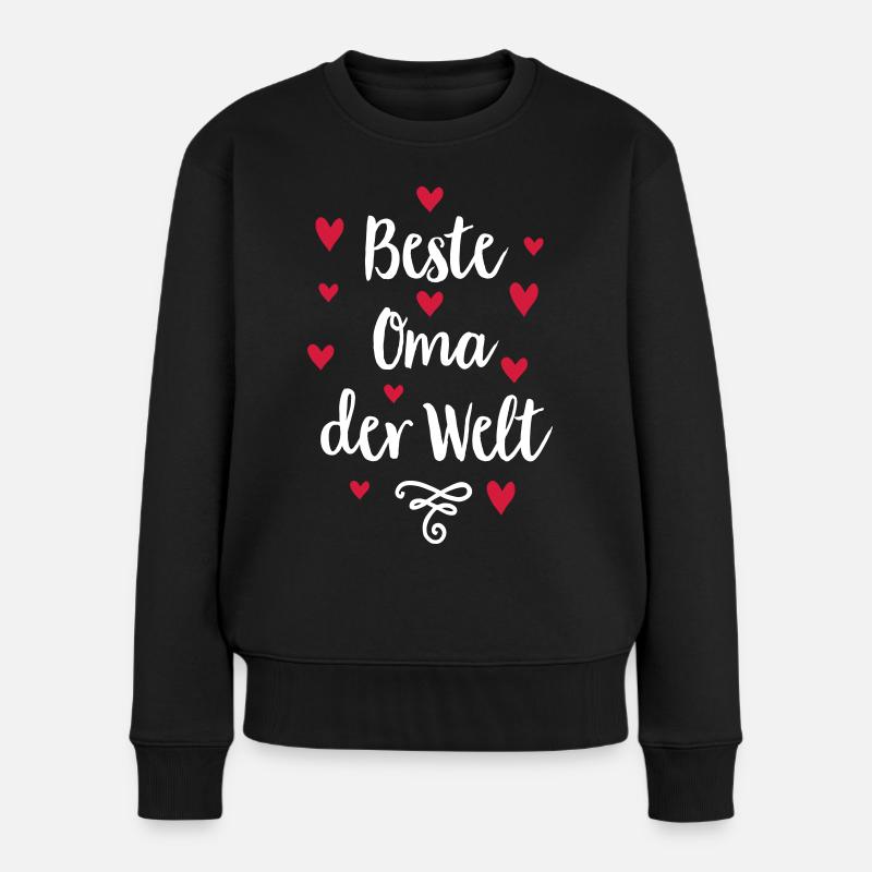 Oma - Frauen Premium Bio Pullover - Schwarz