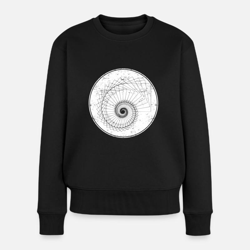 mathematische spirale - Frauen Premium Bio Pullover - Schwarz