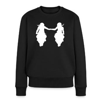 Freundinnen Biker Girls Bikerbuddys Bikerin Bike - Frauen Premium Bio Pullover - Schwarz - Vorne - Julia (174cm)