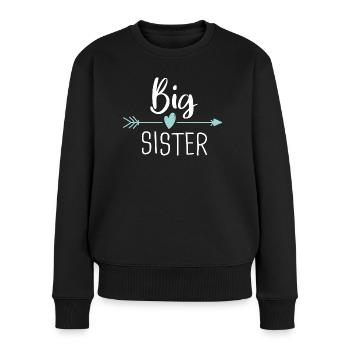Big Sister Big Sister Sibling Gift - Women's Premium Organic Jumper - black - Front - Julia (174cm)
