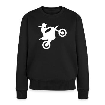 Biker Girl Motocross Motorcyclist Biker Bike - Women's Premium Organic Jumper - black - Front - Julia (174cm)