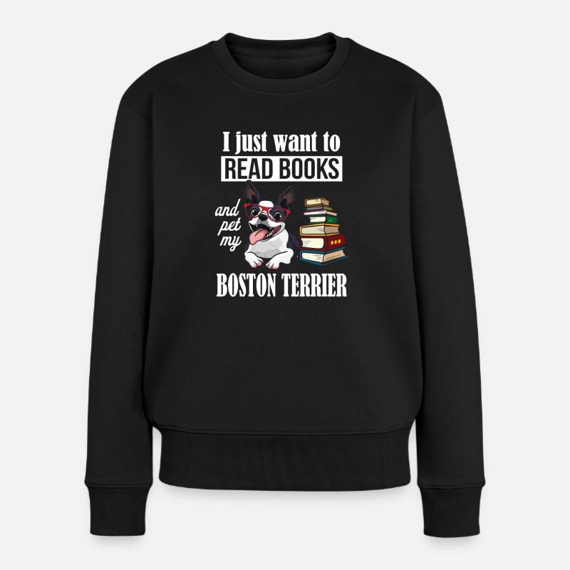 Boston Terrier - Pull Premium bio Femme - noir