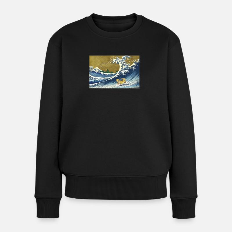 Leopardgecko - Frauen Premium Bio Pullover - Schwarz