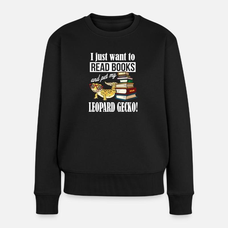 Leopardgecko - Frauen Premium Bio Pullover - Schwarz