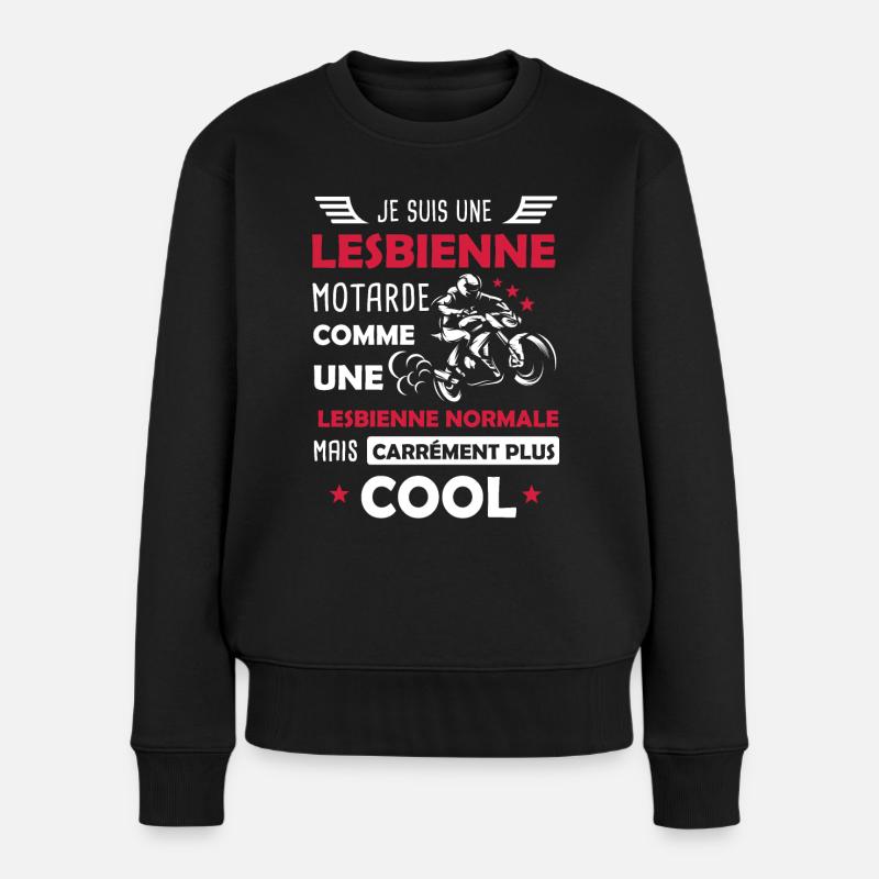 Lesbienne moto - Pull Premium bio Femme - noir