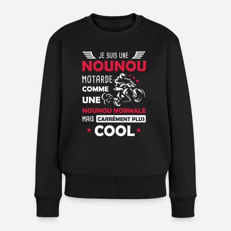 Nounou motarde moto nourrice - Pull Premium bio Femme - noir