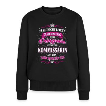 Kommissarin und Prinzessin T-Shirt - Frauen Premium Bio Pullover - Schwarz - Vorne - Julia (174cm)