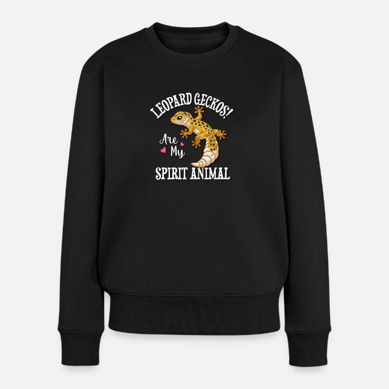 Leopardgecko - Frauen Premium Bio Pullover - Schwarz