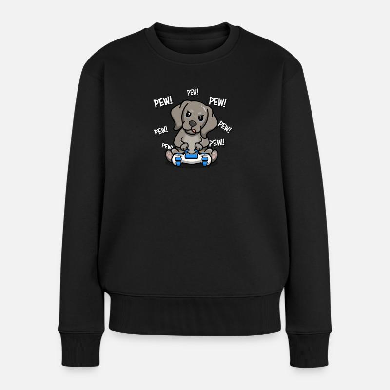 Weimaraner - Frauen Premium Bio Pullover - Schwarz