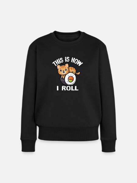 Orange Tabby Katze - Frauen Premium Bio Pullover - Schwarz