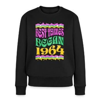Chemise pour le 60e anniversaire : les meilleures choses ont commencé en 1964 - Pull Premium bio Femme - noir - Devant - Julia (174cm)