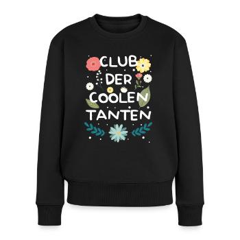 coole Tante - Frauen Premium Bio Pullover - Schwarz - Vorne - Julia (174cm)