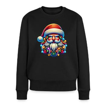 Père Noël Fée Guirlande Noël Moche - Pull Premium bio Femme - noir - Devant - Julia (174cm)