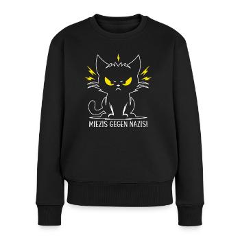 Miezis Gegen Nazis Antifaschistisches Statement - Frauen Premium Bio Pullover - Schwarz - Vorne - Julia (174cm)