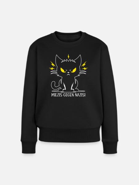 Miezis Gegen Nazis Antifaschistisches Statement - Frauen Premium Bio Pullover - Schwarz