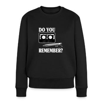 MC Musikkassette Kulli Kassette Spruch Retro Shirt - Frauen Premium Bio Pullover - Schwarz - Vorne - Julia (174cm)