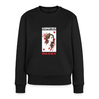 Marraine Tante Marraine Filleule Baptême Filleul - Pull Premium bio Femme - noir - Devant - Julia (174cm)