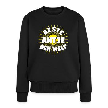 Antje - Beste Antje der Welt - Frauen Premium Bio Pullover - Schwarz - Vorne - Julia (174cm)