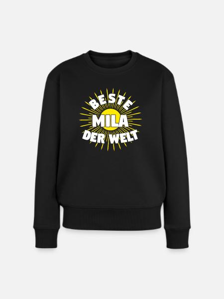 Mila - Beste Mila der Welt - Frauen Premium Bio Pullover - Schwarz