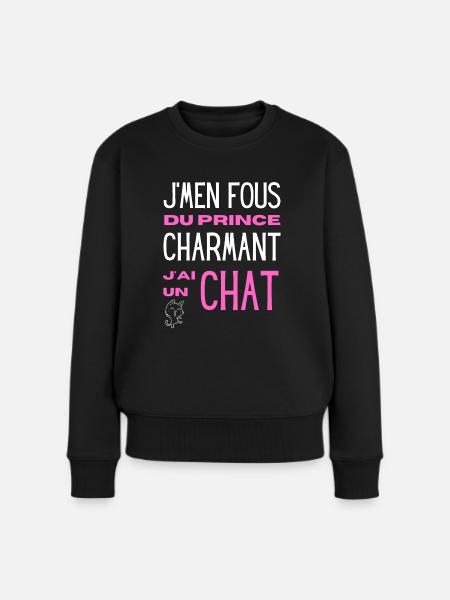 Humour chat femme phrase drôle cat lover drole - Pull Premium bio Femme - noir