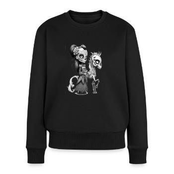 Gothic Manga Doll Anime Darkness Wednesday - Frauen Premium Bio Pullover - Schwarz - Vorne - Julia (174cm)