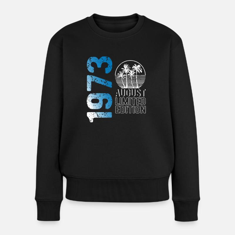 Août 1973 édition limitée Millésime Année de naissance - Pull Premium bio Femme - noir