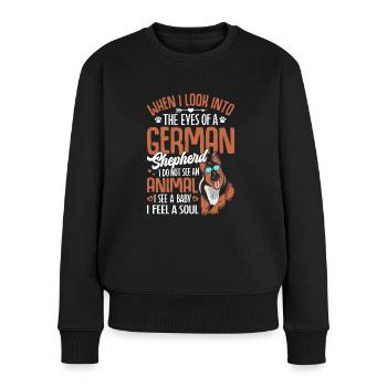 Chien de berger - Pull Premium bio Femme - noir - Devant - Julia (174cm)