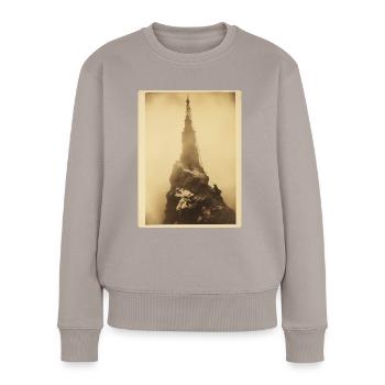 Die Spitze - Frauen Premium Bio Pullover - Taupe - Vorne - Julia (174cm)