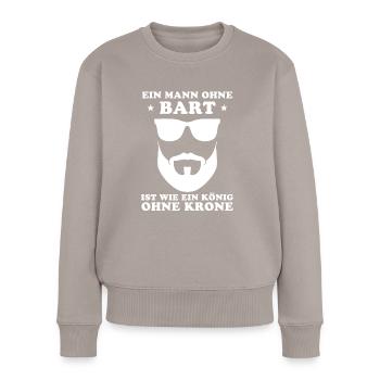 A Man Without a Beard Full Beard Beard Wearer Bearded - Women's Premium Organic Jumper - taupe - Front - Julia (174cm)