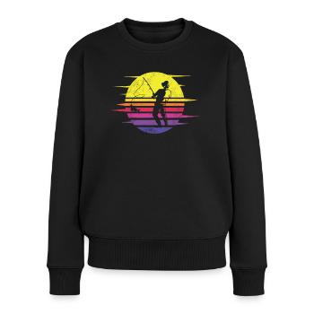 Angler Geschenkidee Hobby Angeln - Frauen Premium Bio Pullover - Schwarz - Vorne - Julia (174cm)