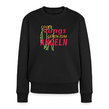 Angler Geschenkidee Hobby Angeln - Frauen Premium Bio Pullover - Schwarz - Vorne - Julia (174cm)