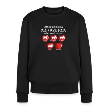 Hund Golden Retriever Hundebesitzer - Frauen Premium Bio Pullover - Schwarz - Vorne - Julia (174cm)