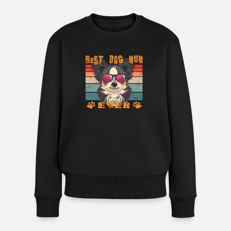 Hund Chihuahua Hundebesitzer Gechenkidee - Frauen Premium Bio Pullover - Schwarz