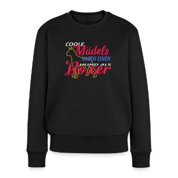 Hund Boxer Hundebesitzer Geschenkidee - Frauen Premium Bio Pullover - Schwarz - Vorne - Julia (174cm)