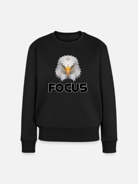 Focus Adler - Frauen Premium Bio Pullover - Schwarz