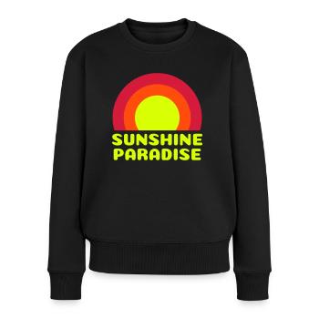 Sunshine paradise (Sonne, Ringe) - Frauen Premium Bio Pullover - Schwarz - Vorne - Julia (174cm)